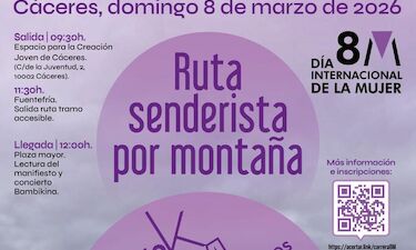 Abiertas inscripciones para la ruta senderista 'Reto 8M: 8K' que se celebrará en Cáceres